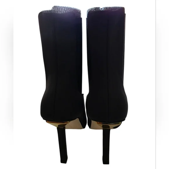 Good American Brown High Kickstand Stiletto Booties Size 7.5 - Picture 2 of 4